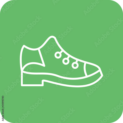 Casual Shoes Line Round Corner Background Icon