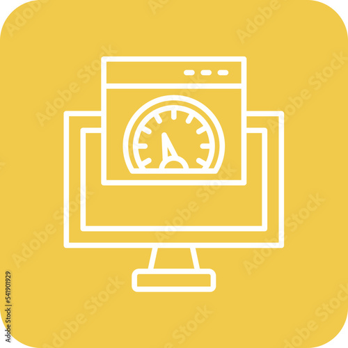Page Speed Line Round Corner Background Icon
