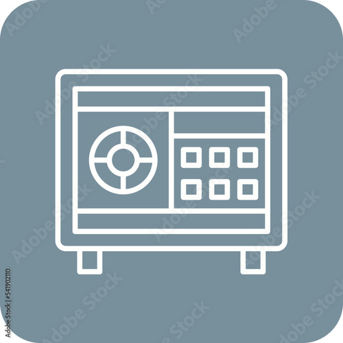 Safe Box Line Round Corner Background Icon