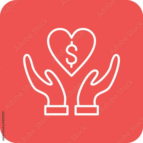 Non Profit Organization Line Round Corner Background Icon