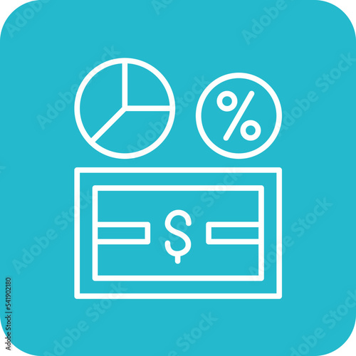 Money Margin Line Round Corner Background Icon