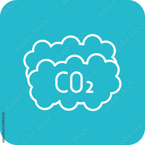Carbon dioxide Line Round Corner Background Icon