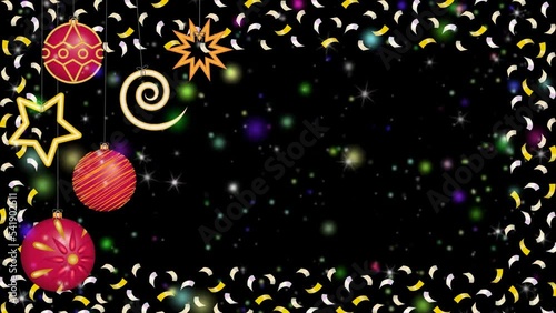 beautiful Christmas video with beautiful Christmas toys on a shiny background