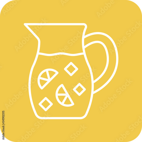 Juice Line Round Corner Background Icon