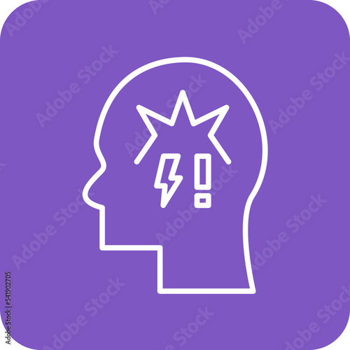 Panic Atack Line Round Corner Background Icon