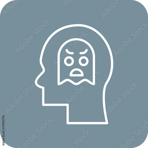 Phobia Line Round Corner Background Icon