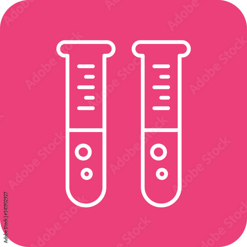 Test Tubes Line Round Corner Background Icon photo