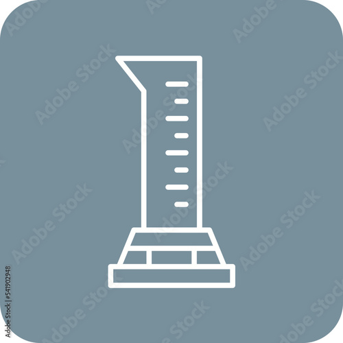 Graduated Cylinder Line Round Corner Background Icon