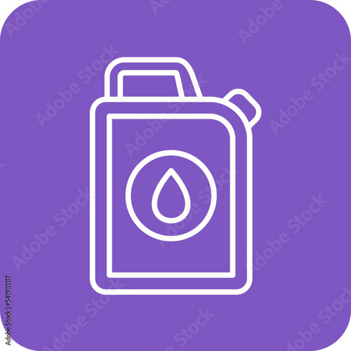 Oil Canister Line Round Corner Background Icon