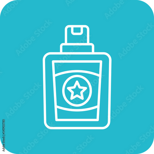 Perfume Line Round Corner Background Icon