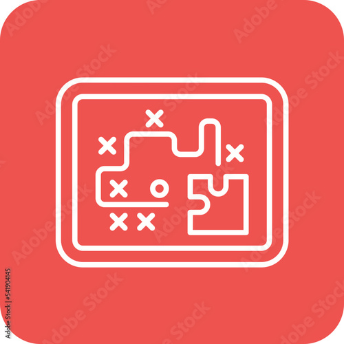 Startegy Line Round Corner Background Icon