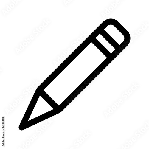 Pencil flat icon. Single high quality outline symbol of graduation for web design or mobile app color editable