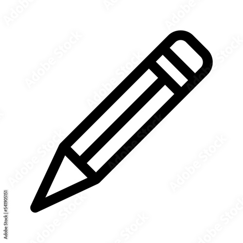 Pencil flat icon. Single high quality outline symbol of graduation for web design or mobile app color editable