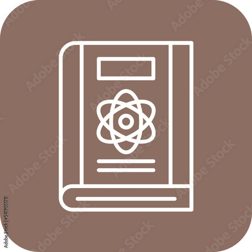 Physics Book Line Round Corner Background Icon