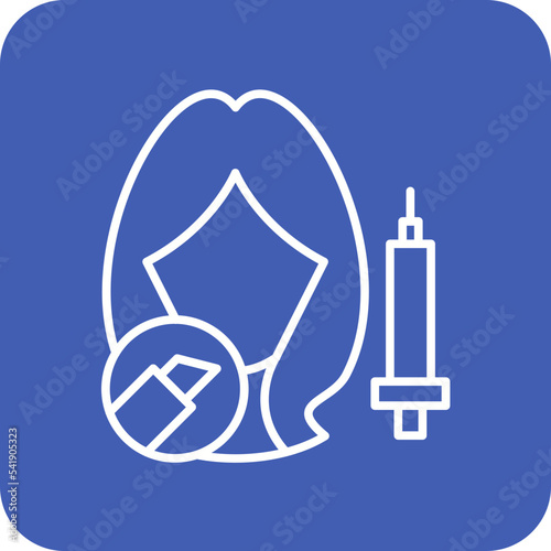 Cosmetic Surgery Line Round Corner Background Icon