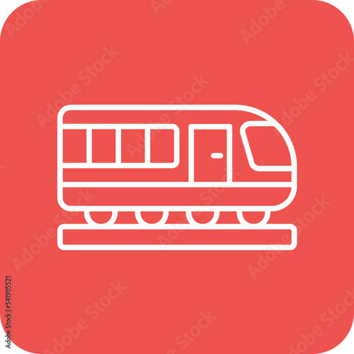 Train Line Round Corner Background Icon