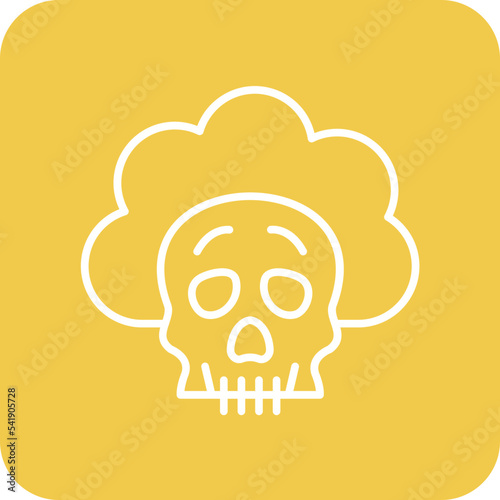 Infected Cloud Line Round Corner Background Icon