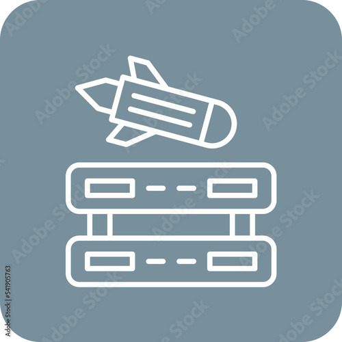 Server Ddos Line Round Corner Background Icon
