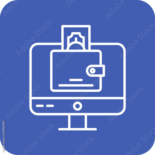 Digital Wallet Line Round Corner Background Icon