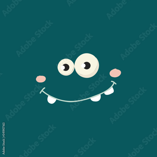 Monster print with slogan. Cartoon character design for fashion fabrics, textile graphics, prints