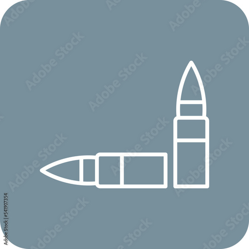 Ammunition Line Round Corner Background Icon