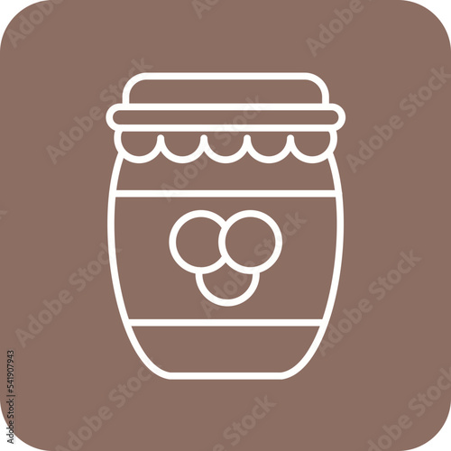 Jam Line Round Corner Background Icon