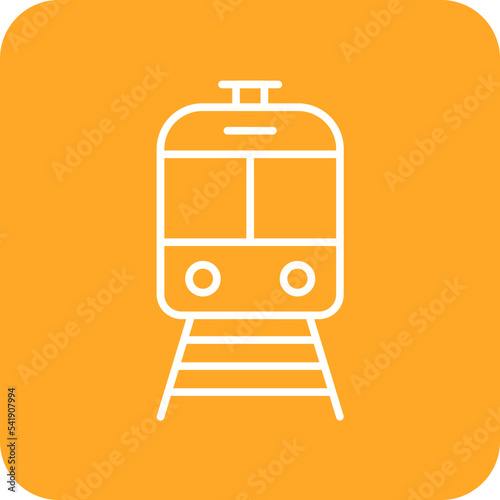 Train Line Round Corner Background Icon