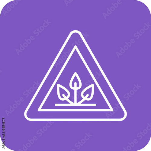 Extinction Line Round Corner Background Icon