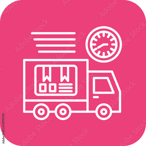 Delivery Service Line Round Corner Background Icon