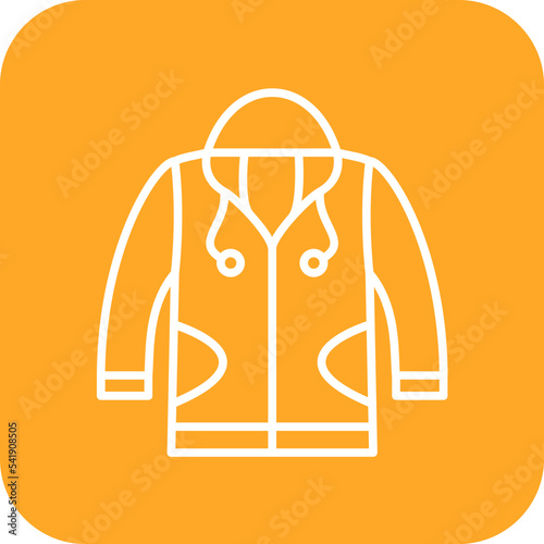 Hoodie Line Round Corner Background Icon