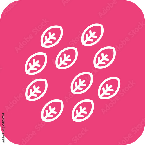 Leaves Line Round Corner Background Icon