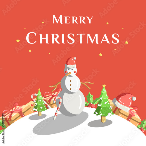 Merry Christmas illustration banner