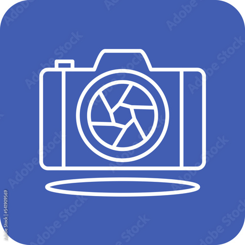 Front Camera Line Round Corner Background Icon