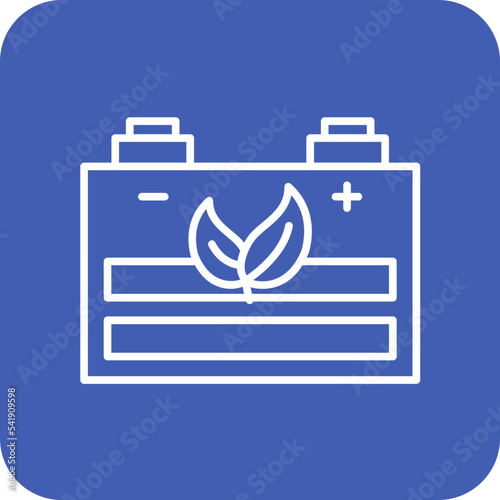 Bio Battery Line Round Corner Background Icon photo