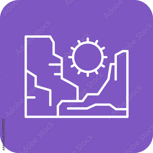 Grand Canyon Line Round Corner Background Icon