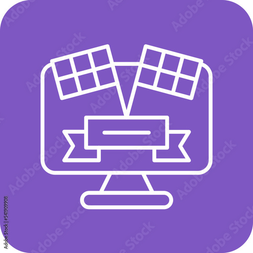 Racing Game Line Round Corner Background Icon