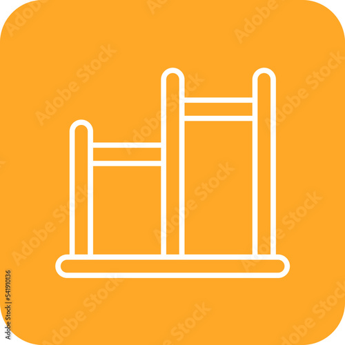 Chin Ups Line Round Corner Background Icon