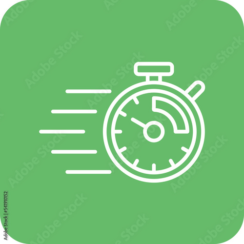 Chronometer Line Round Corner Background Icon photo