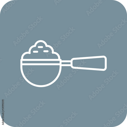 Measuring Spoons Line Round Corner Background Icon