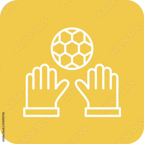 Goalie Line Round Corner Background Icon