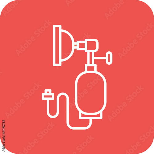Anesthesia Line Round Corner Background Icon
