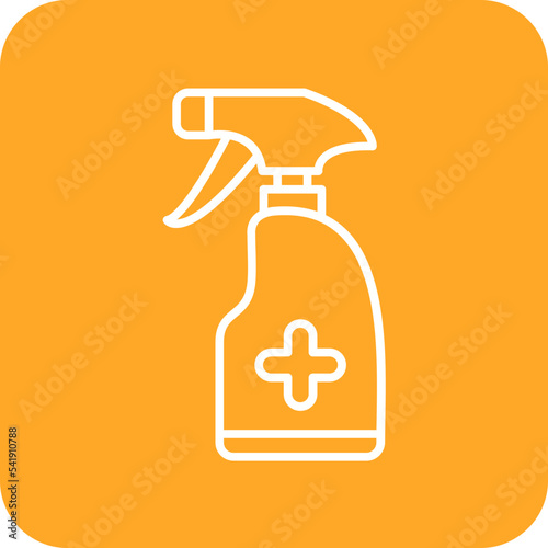 Antiseptic Line Round Corner Background Icon