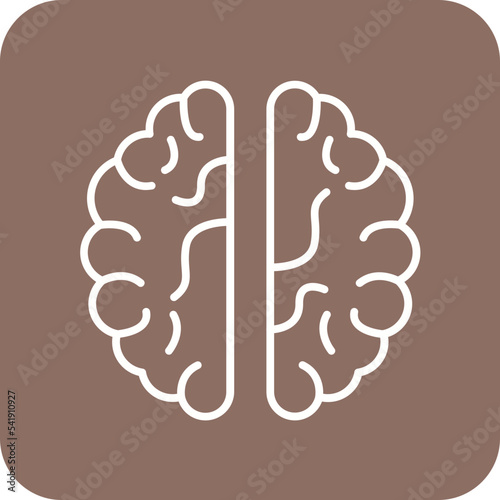 Neurology Line Round Corner Background Icon