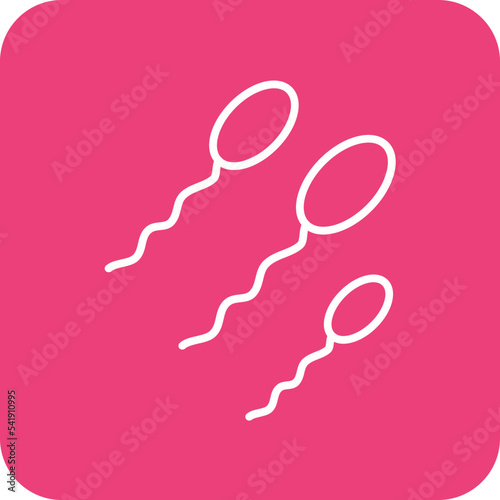Sperm Line Round Corner Background Icon
