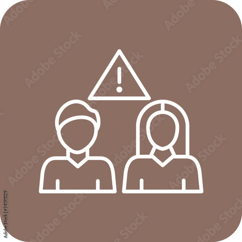 Pay Attention Line Round Corner Background Icon