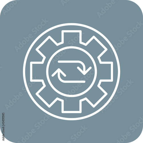 Process Line Round Corner Background Icon