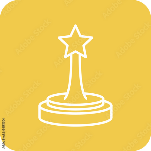 Oscar Award Line Round Corner Background Icon