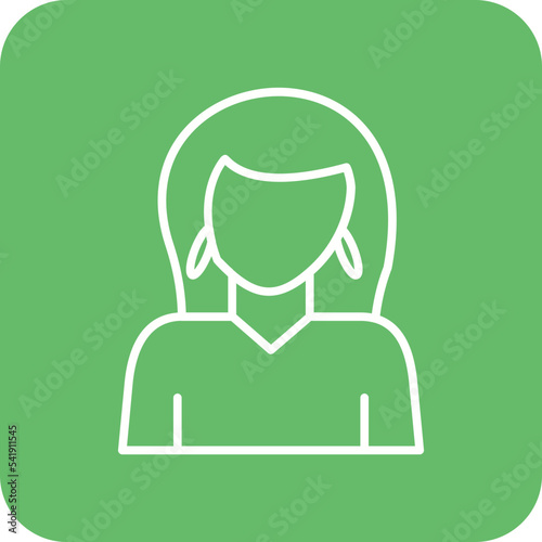 Actress Line Round Corner Background Icon