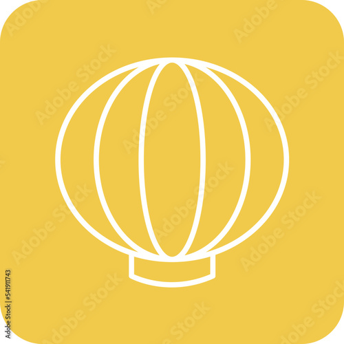 Sky Lantern Line Round Corner Background Icon