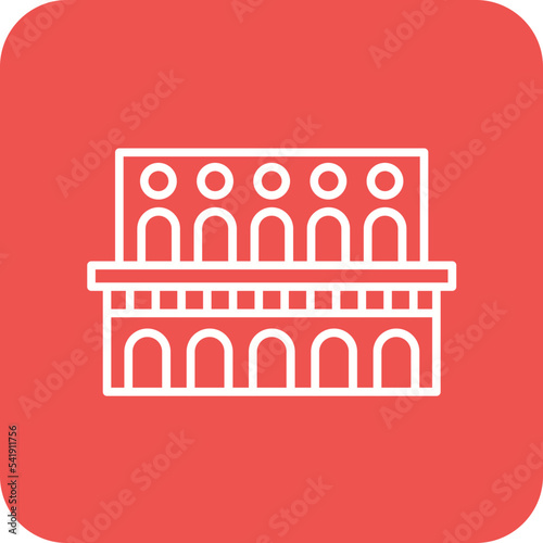 Aqueduct Line Round Corner Background Icon